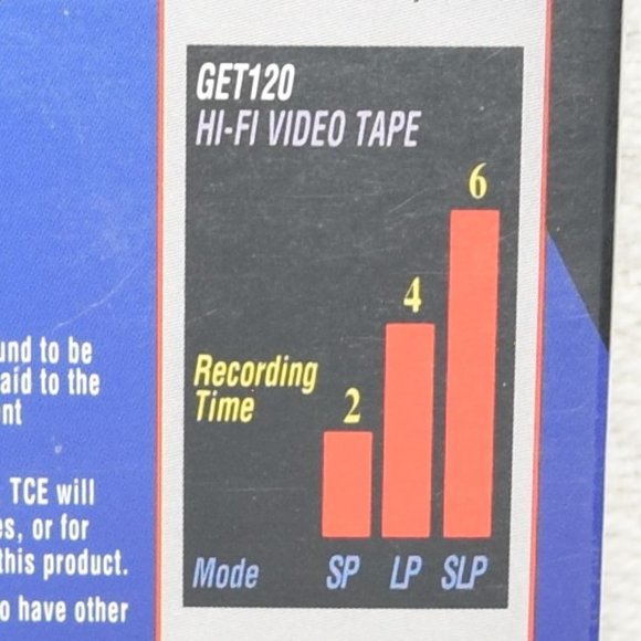 SEALED GE Hi-Fi Stereo T-120 VHS Movies Blank Video Tape 6 Hour Premium Vintage - Picture 6 of 7